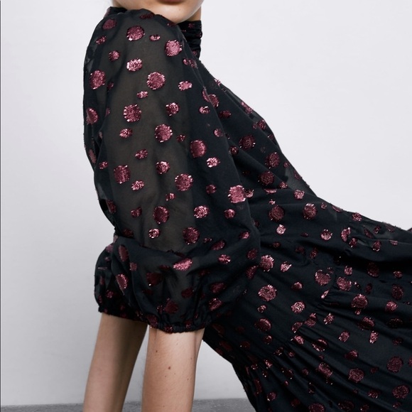 ZARA Voluminous Midi Dress - Picture 2 of 5